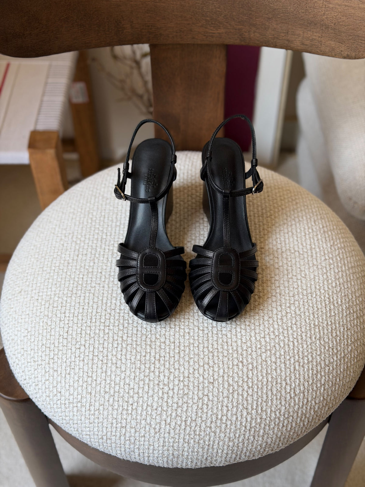HERMES Caged Wedge Sandals
