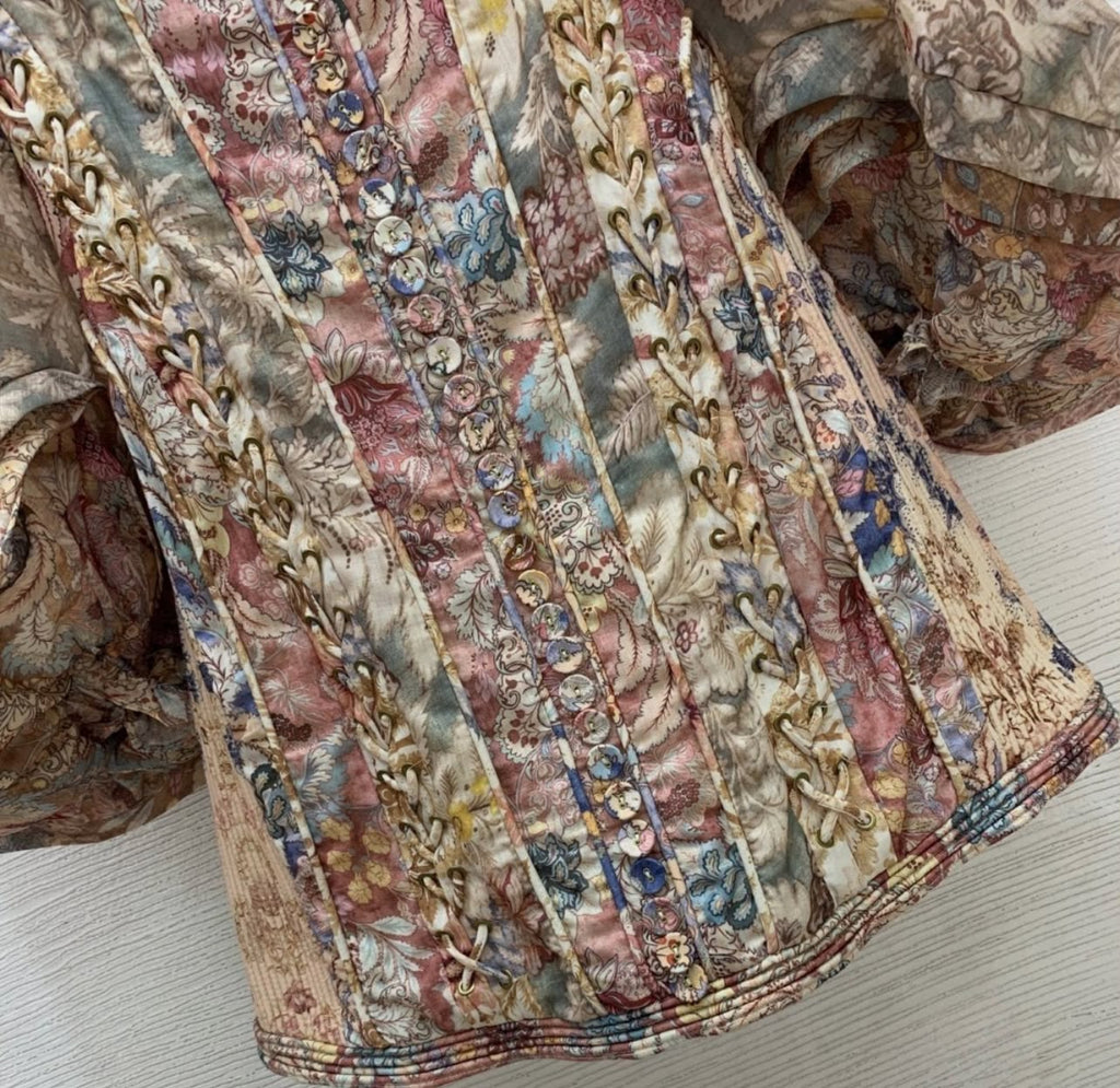Zimmermann Printed Lace-Up Mini Dress