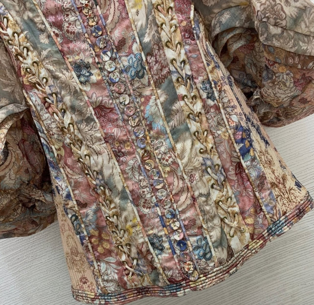 Zimmermann Printed Lace-Up Mini Dress