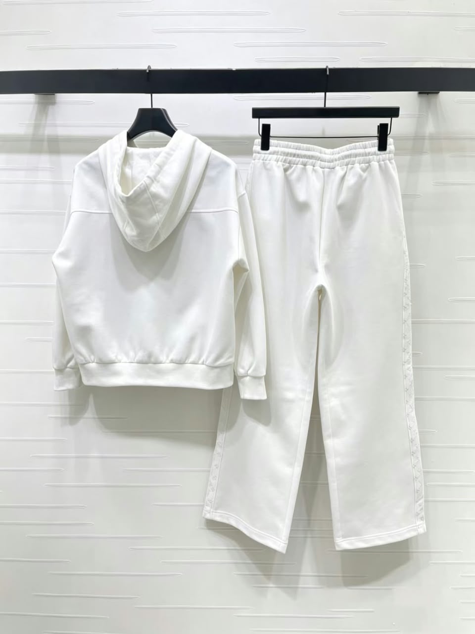 LV Monogram-Panel Zip Hoodie and Wide-Leg Trousers Set