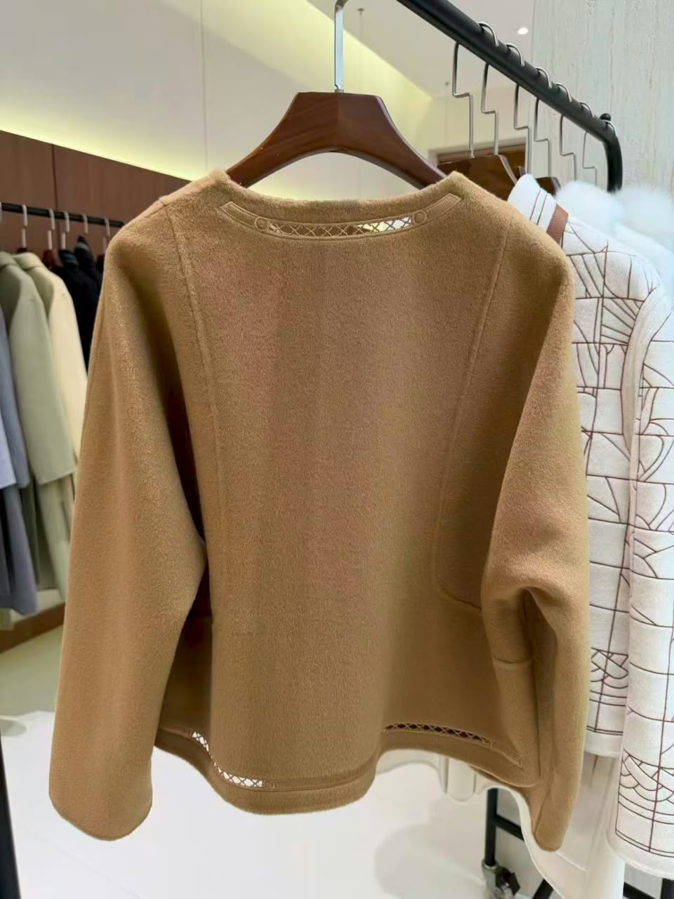 HERMES Openwork-Detail Collarless Jacket