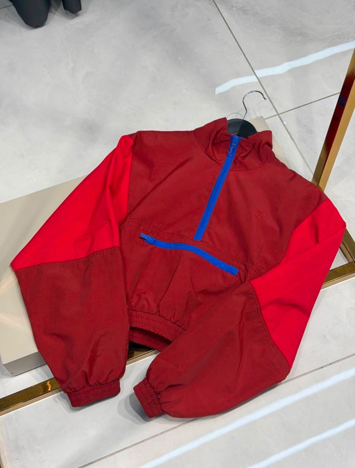 Saint Laurent Colourblock Half-Zip Pullover Jacket