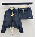 Miu Miu Pocket Zip Jacket and Mini Skirt Set