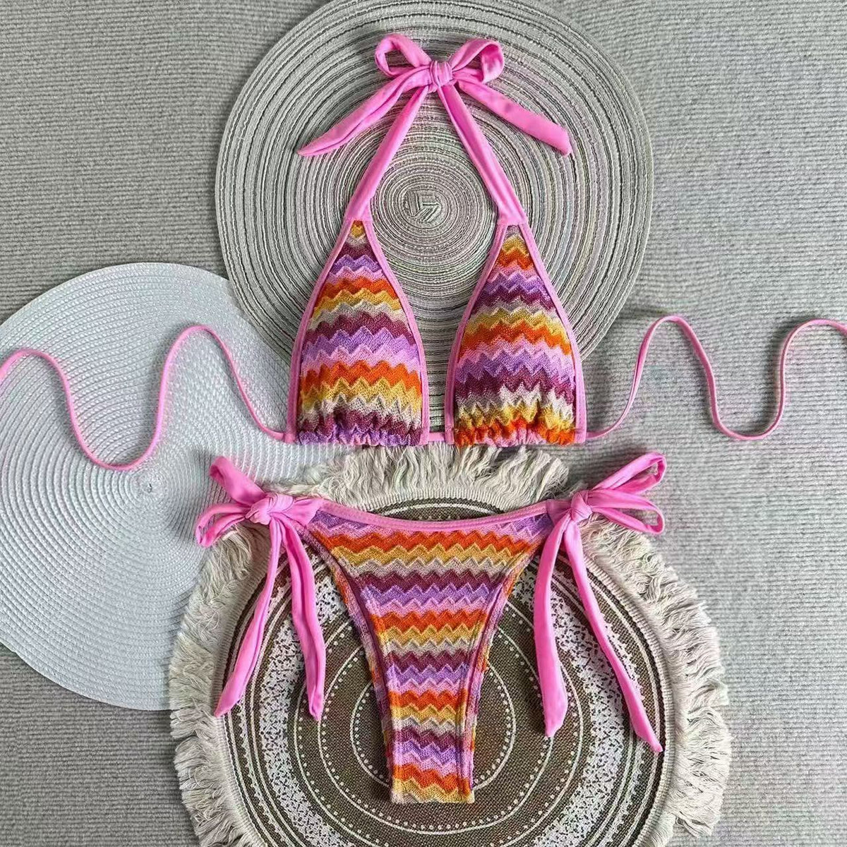 Missoni Zigzag Pattern Triangle Bikini Set