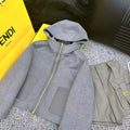 FENDI FF-Pattern Hooded Zip Jacket