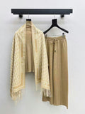 Dior Turtleneck Trousers and Monogram Shawl Set
