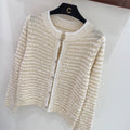 CHANEL Textured Round-Neck Cardigan