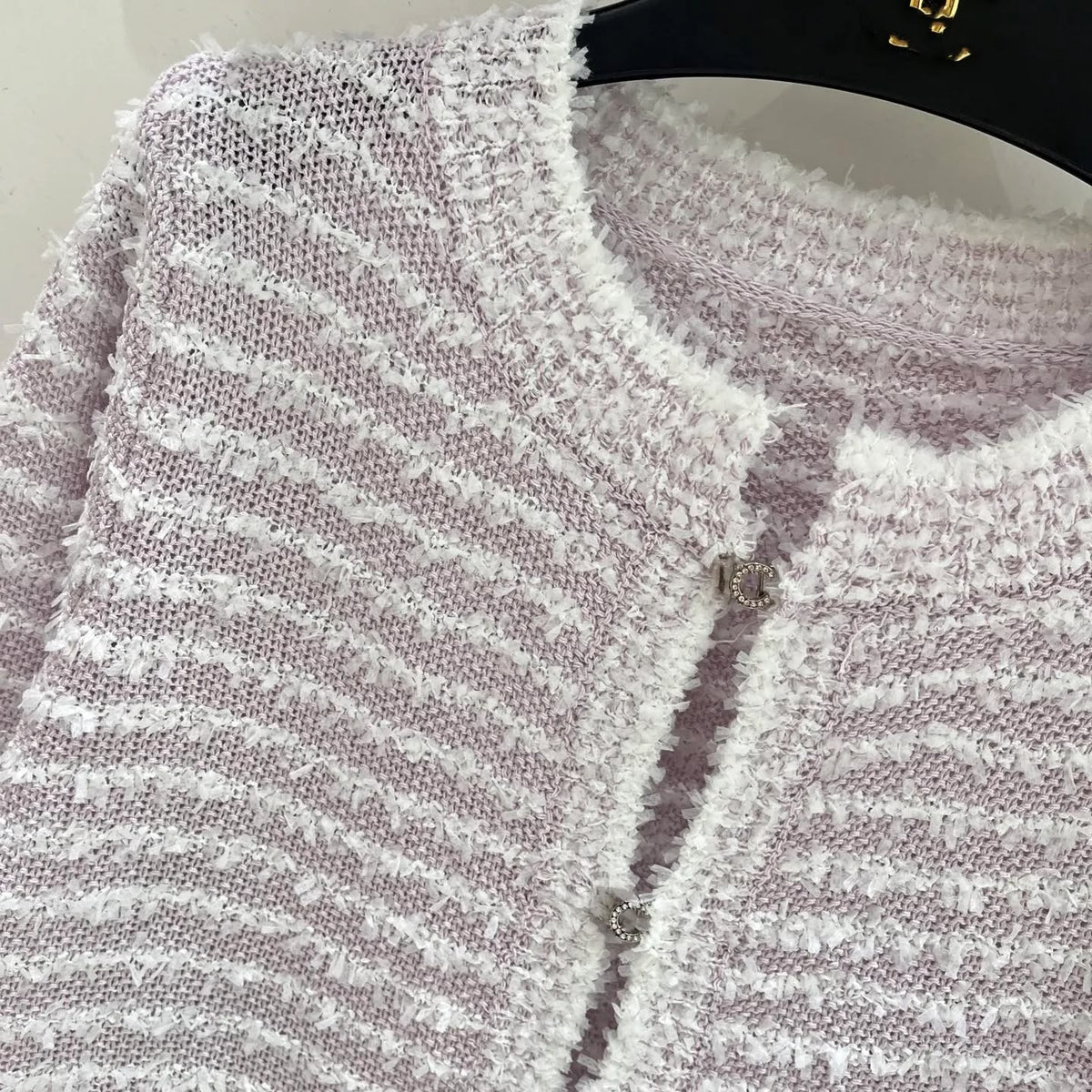 CHANEL Textured Round-Neck Cardigan