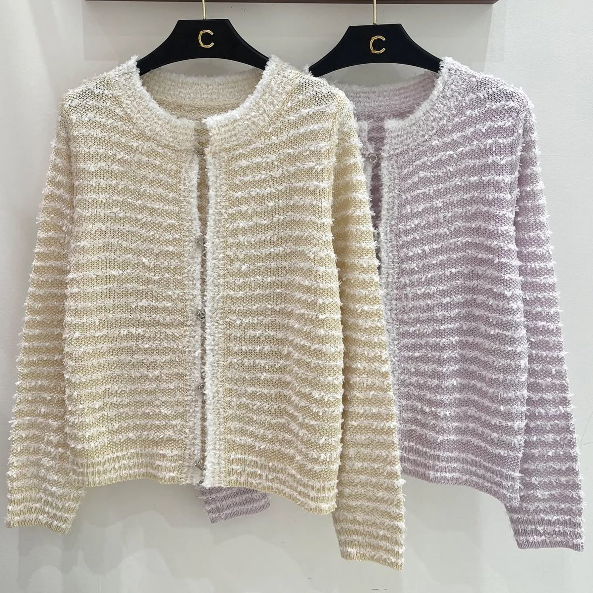 CHANEL Textured Round-Neck Cardigan