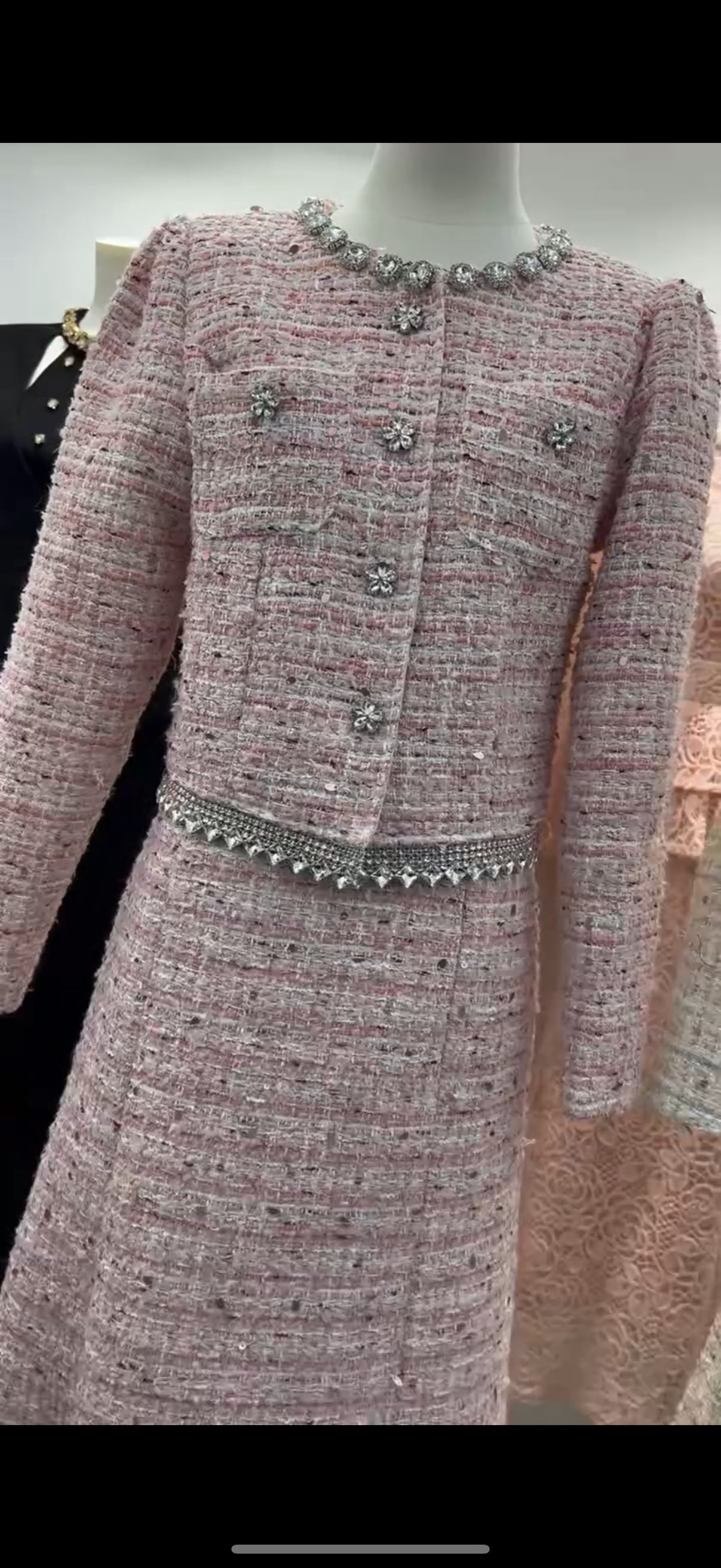 Self-Portrait Embellished Jacket-Effect Midi Dress