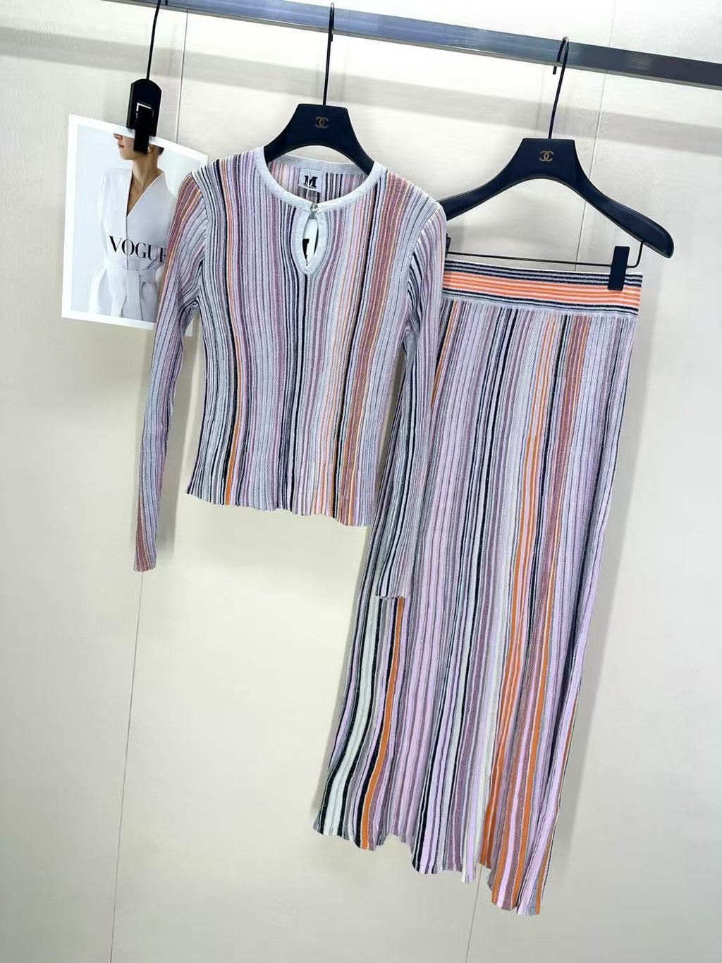 Missoni Striped Keyhole Top and Wide-Leg Trousers Set