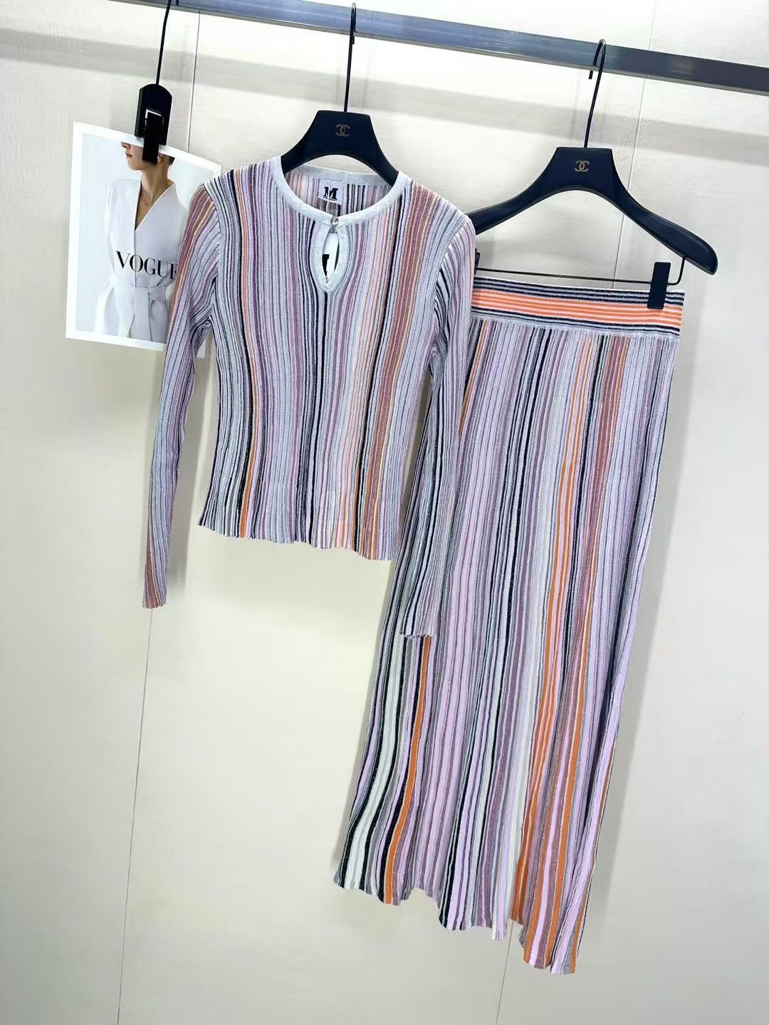 Missoni Striped Keyhole Top and Wide-Leg Trousers Set