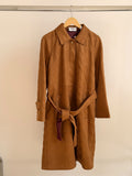 CHANEL Belted Collared Long Coat