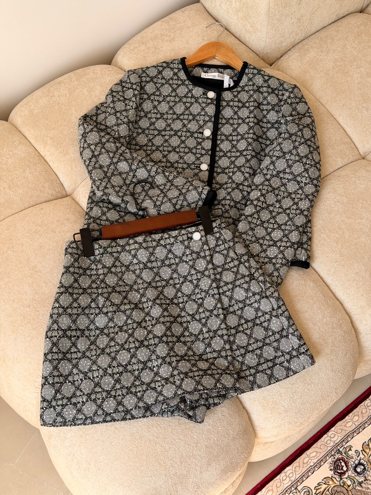 Dior Geometric-Pattern Jacket and Shorts Set