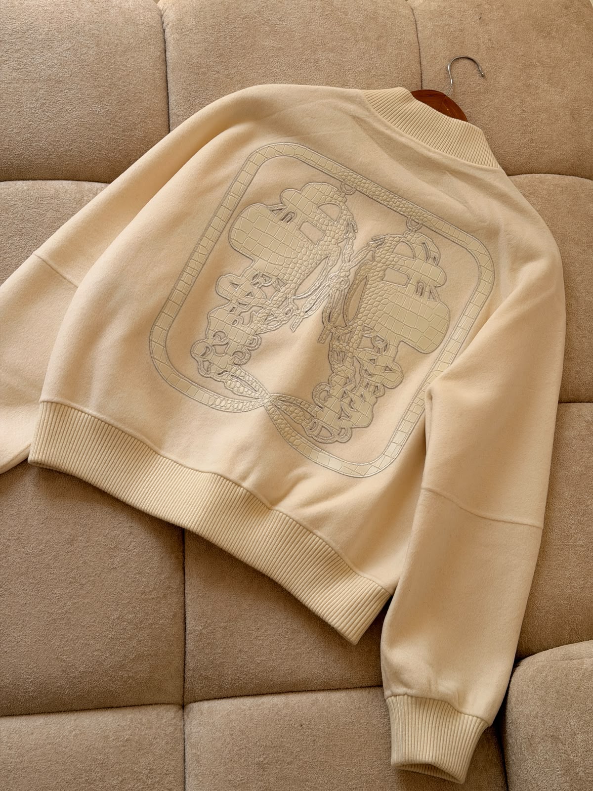 HERMES Decorative-Back Zip Bomber Jacket