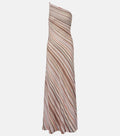 Missoni One-Shoulder Diagonal-Stripe Maxi Dress