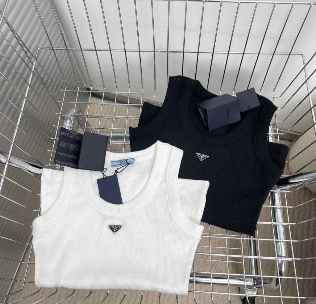 Prada Triangle-Logo Tank Top