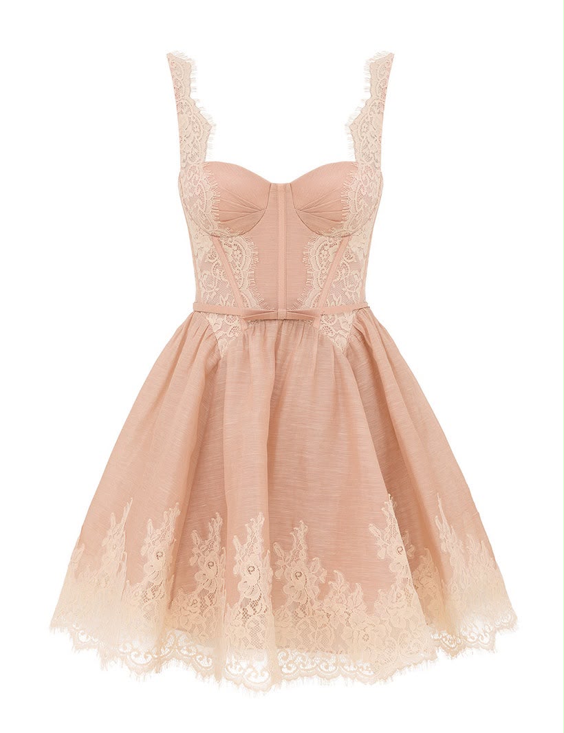 Zimmermann Lace-Trim Fit-and-Flare Mini Dress