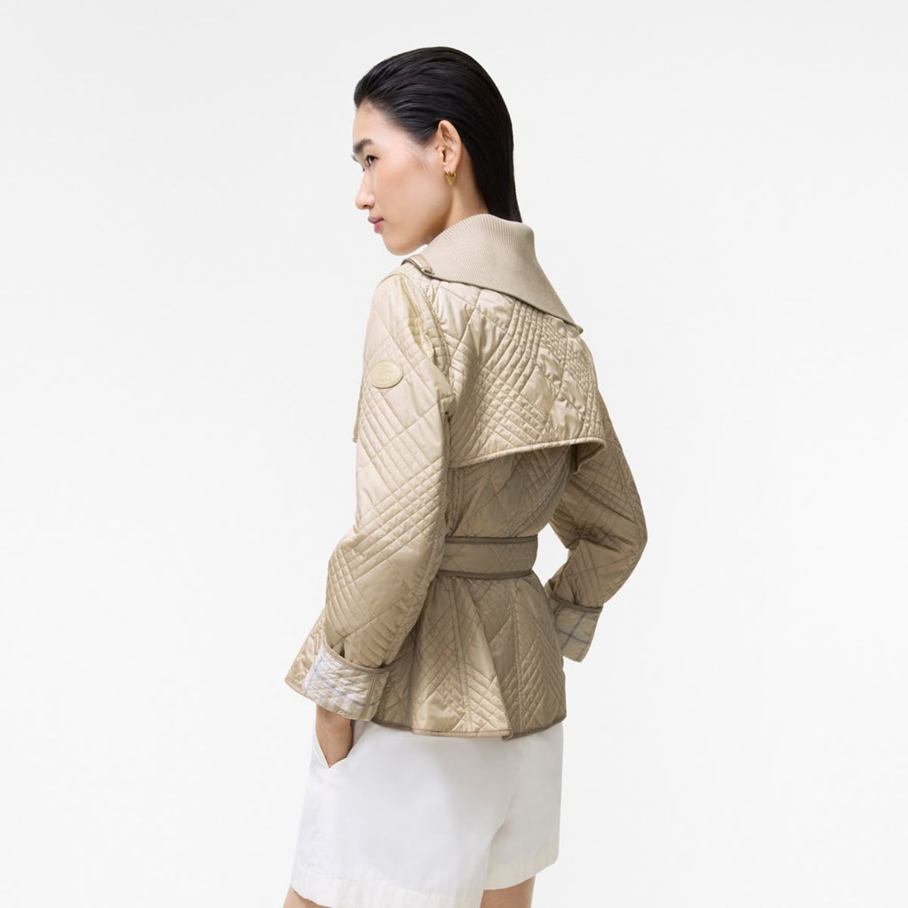 Burberry Belted Quilted Zip-Front Jacket