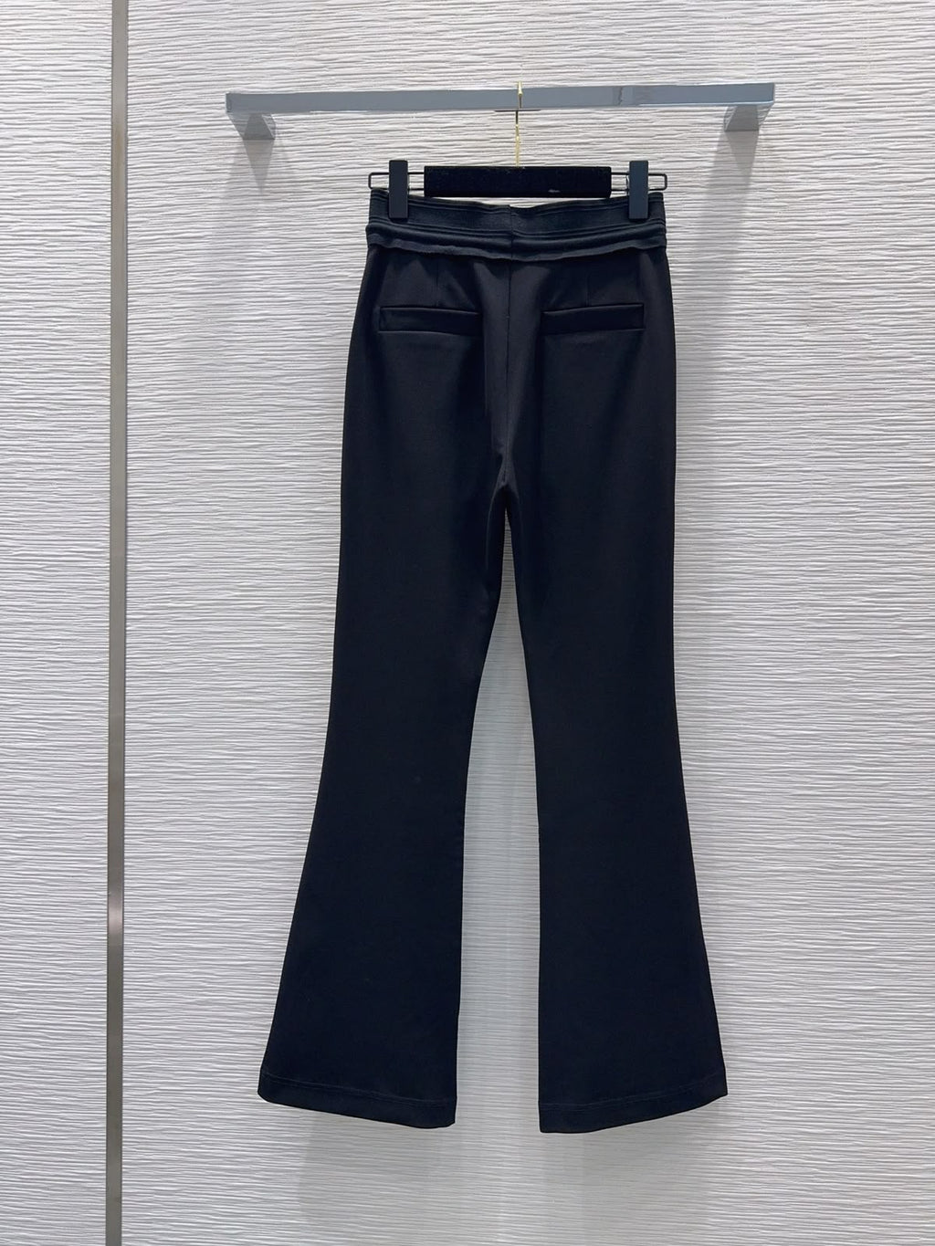 CHANEL Logo-Waist Drawstring Flared Trousers