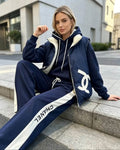 CHANEL Three-Piece Hooded Tracksuit and Vest Set