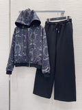 Dior Black Hooded Jacket and Wide-Leg Trousers Set