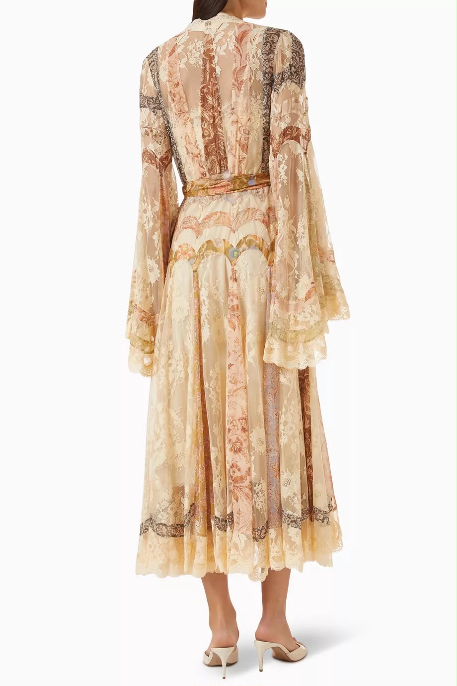 Zimmermann Ornate-Print Tie-Waist Midi Dress