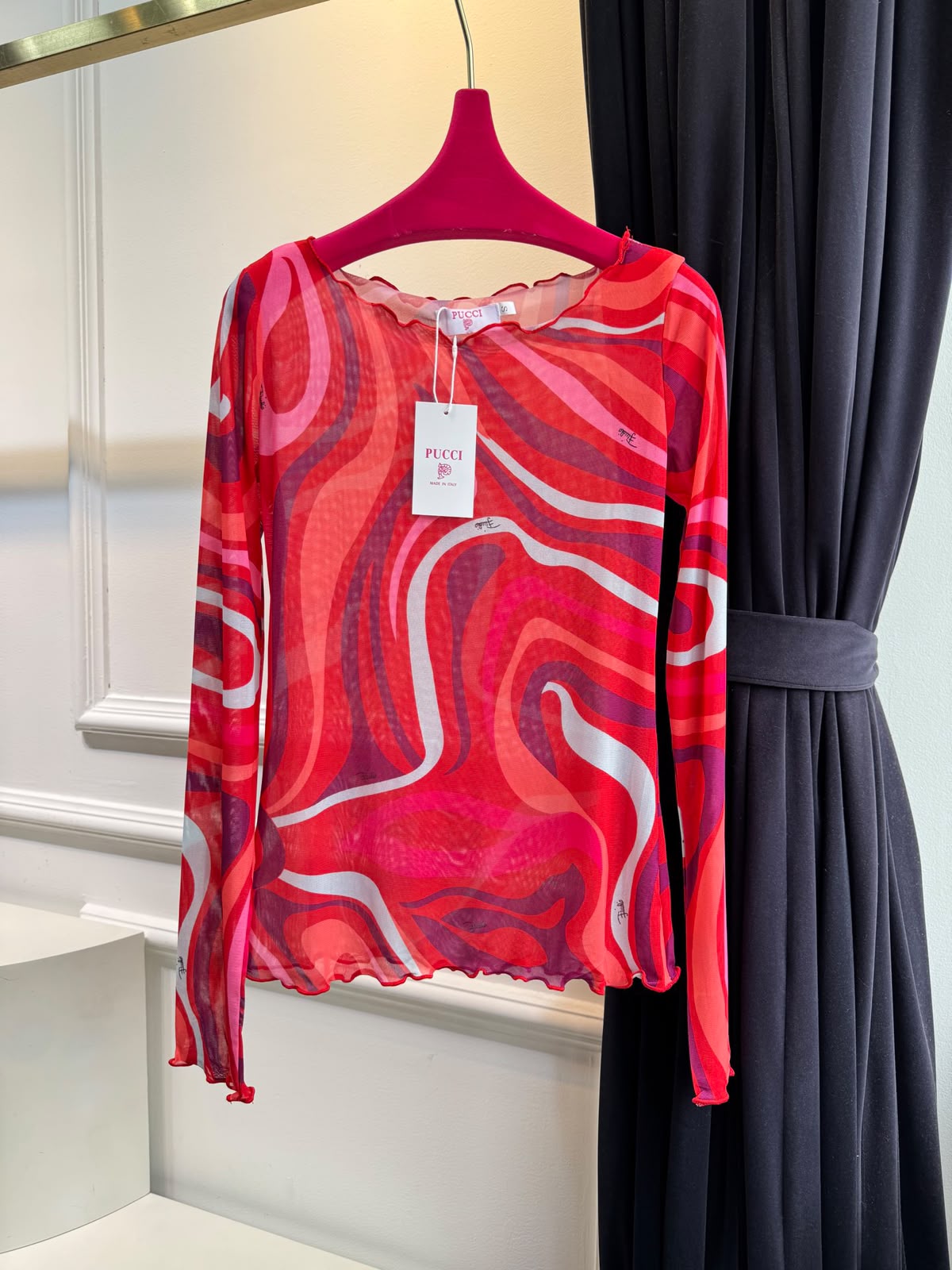 PUCCI Abstract-Print Long-Sleeve Top