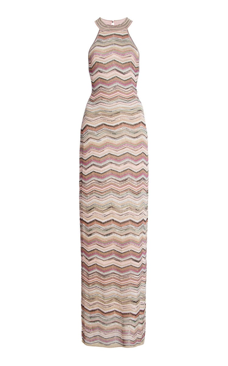 Missoni High-Neck Zigzag Maxi Dress