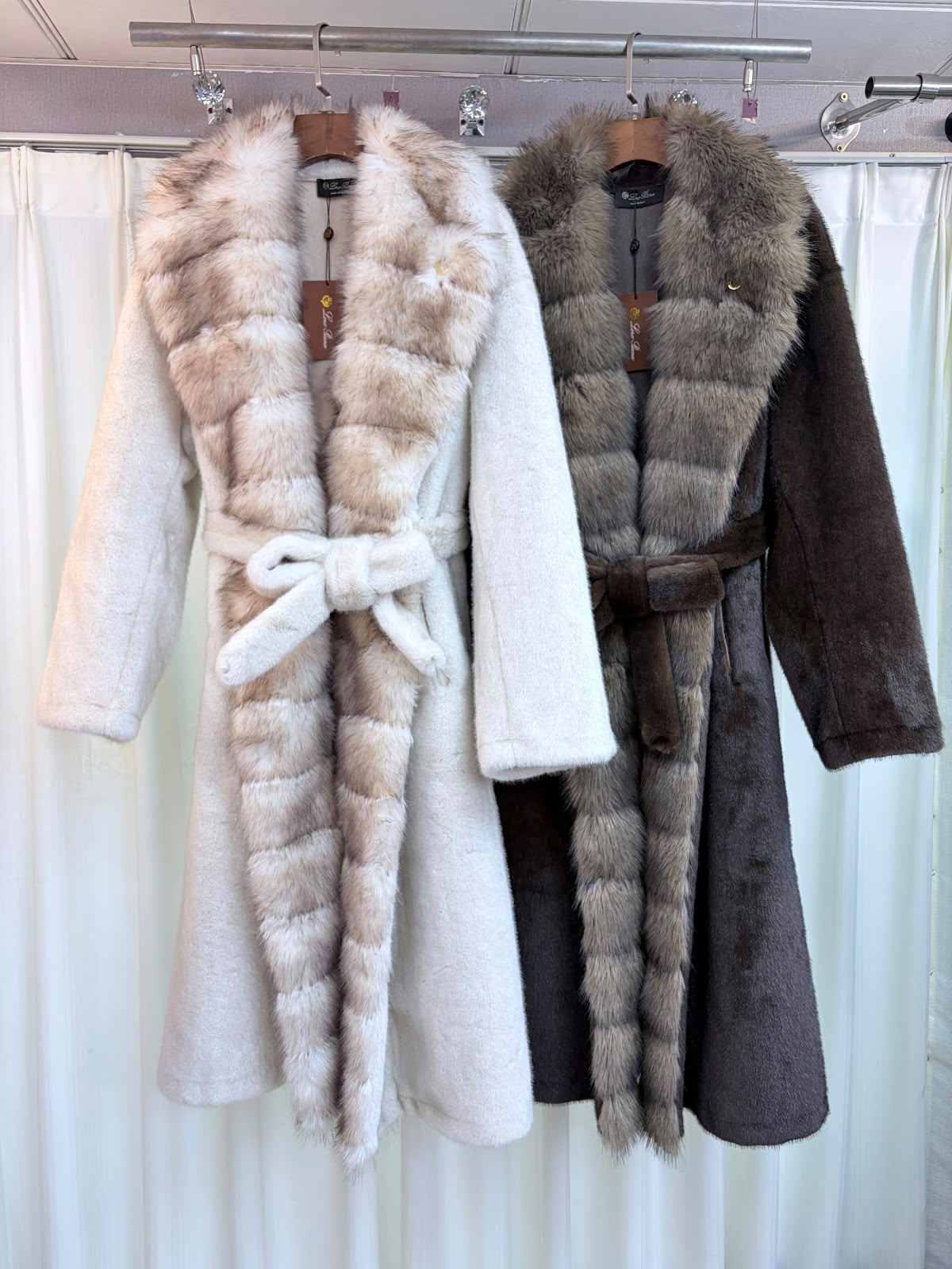 Loro Piana Plush-Trim Belted Long Coat