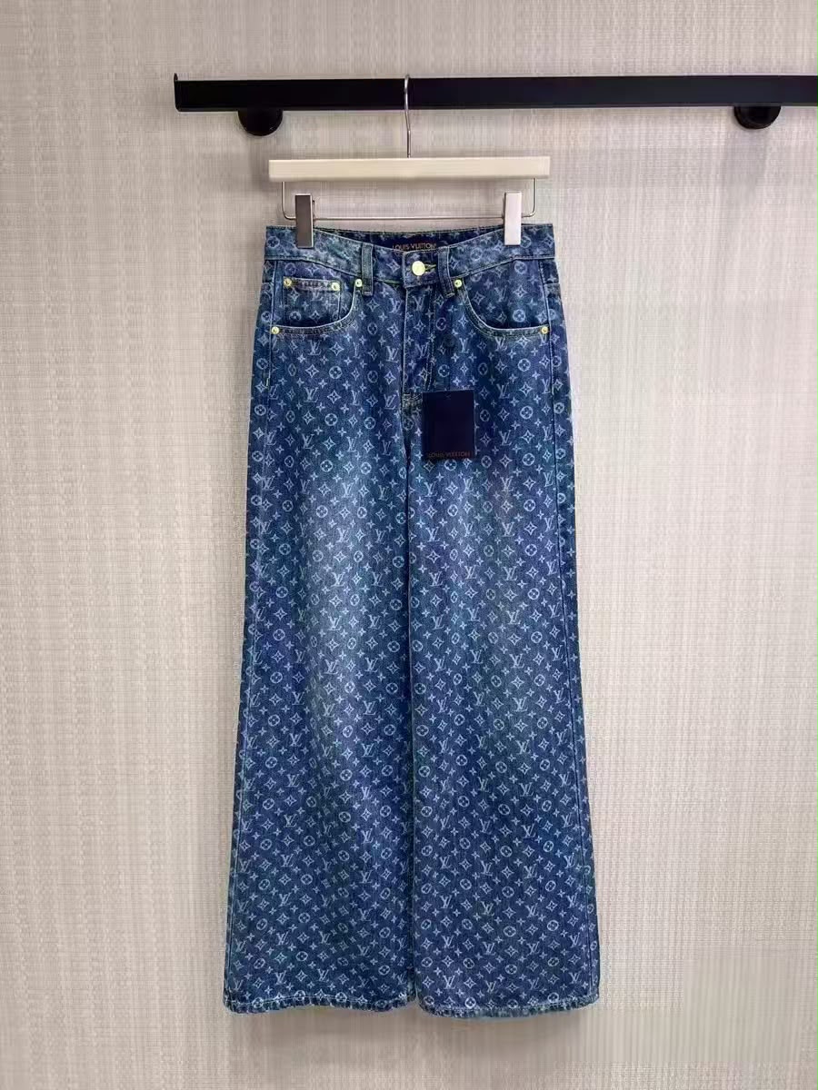 Louis Vuitton Monogram Wide-Leg Jeans