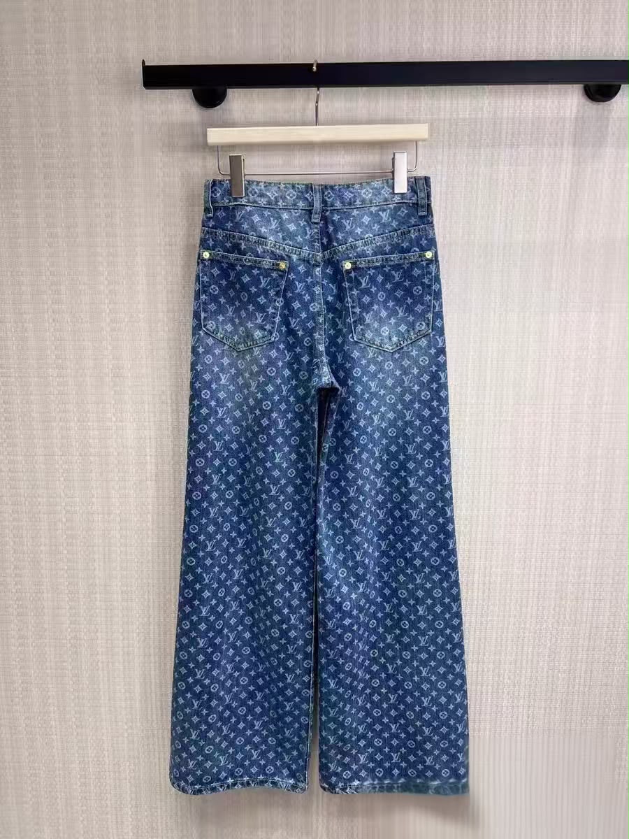 Louis Vuitton Monogram Wide-Leg Jeans