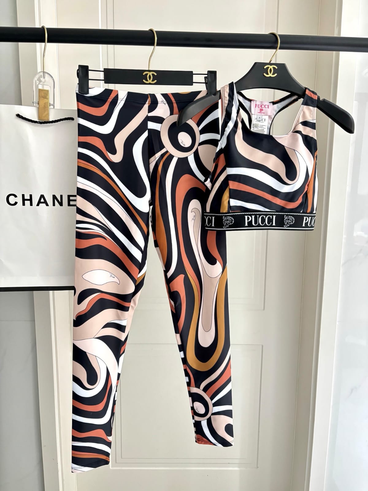PUCCI Abstract-Print Crop Top and Leggings Set