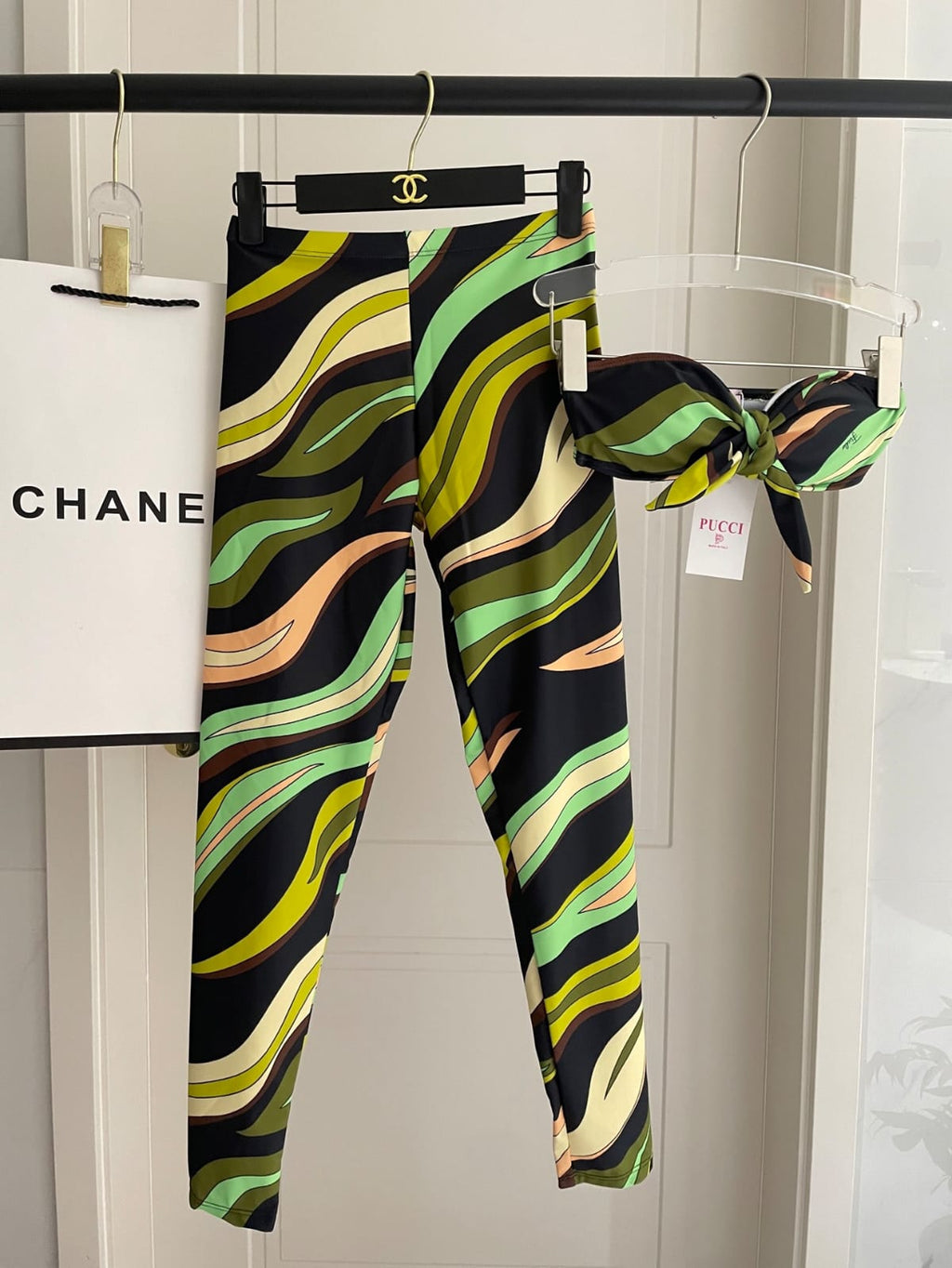 PUCCI Abstract-Print Tie-Front Bandeau and Leggings Set