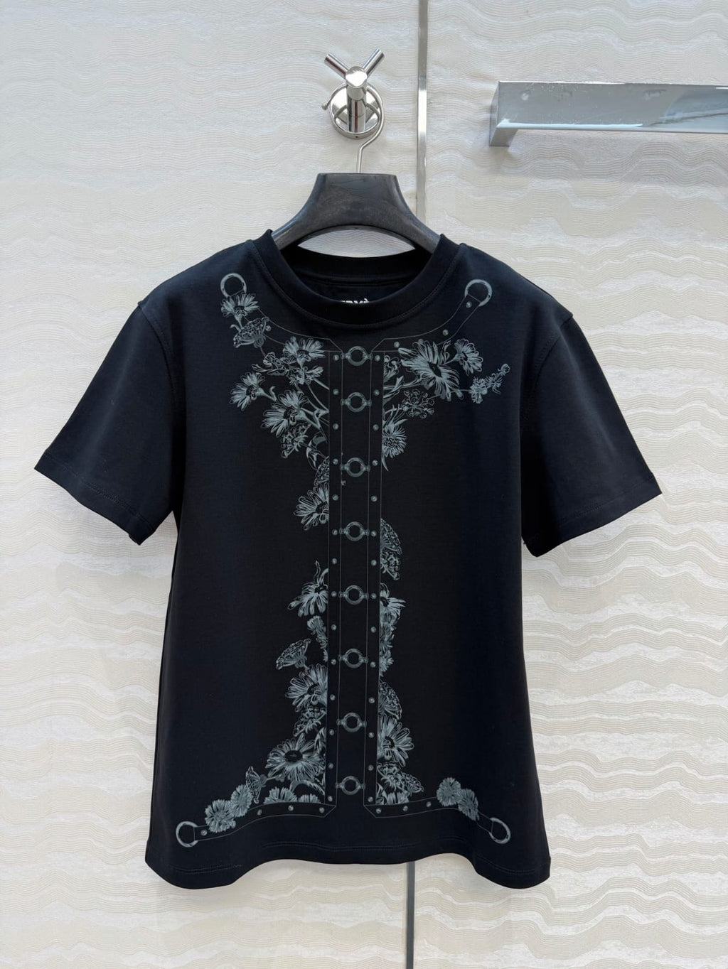 Hermes Floral Harness-Print T-Shirt
