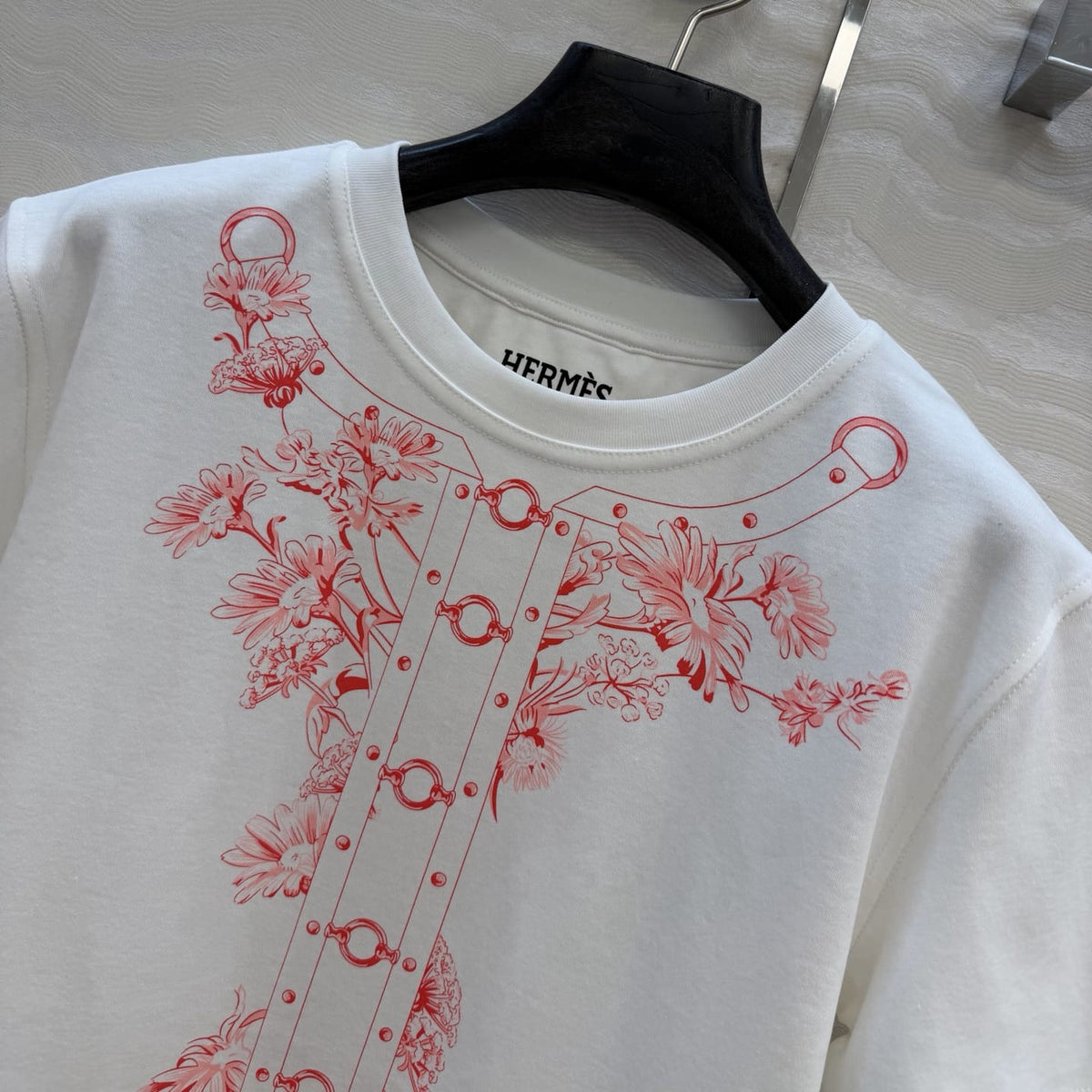 Hermes Floral Harness-Print T-Shirt
