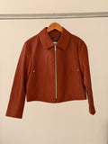 Hermes Cropped Zip-Front Collared Jacket