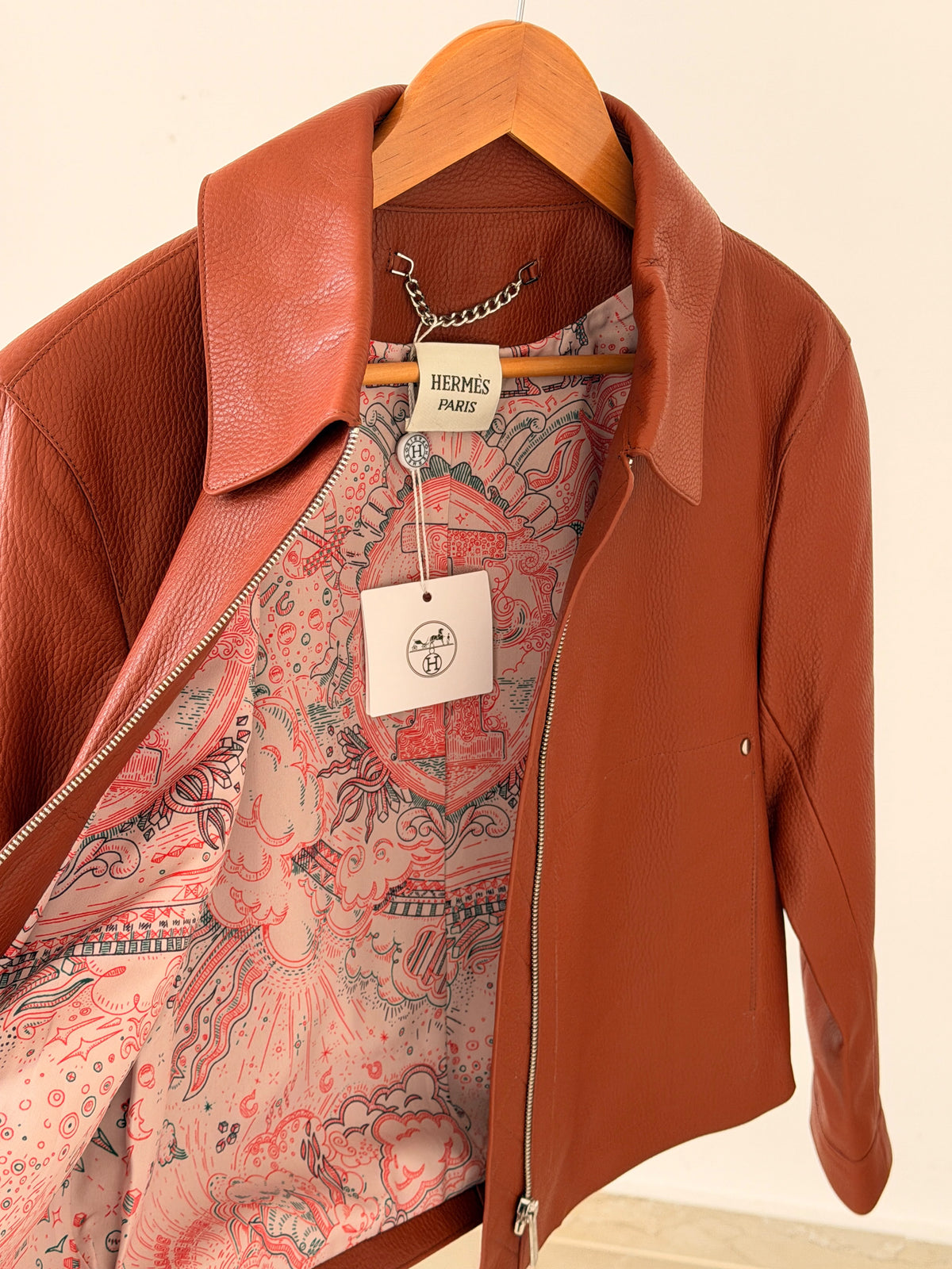 Hermes Cropped Zip-Front Collared Jacket