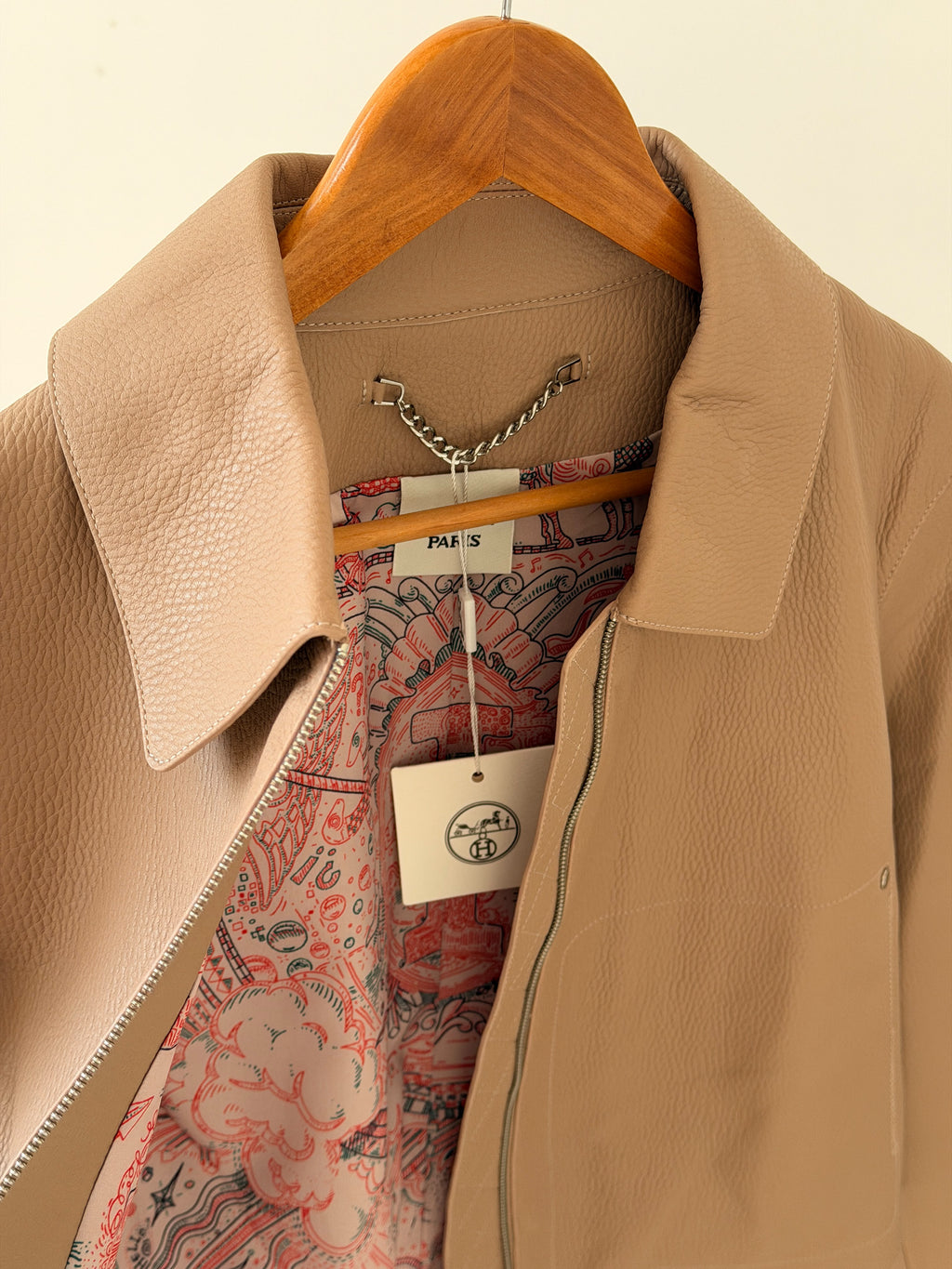 Hermes Cropped Zip-Front Collared Jacket