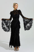 Zimmermann Black Lace Bell-Sleeve Maxi Dress