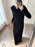 Gucci Black Monogram Long-Sleeve Maxi Dress