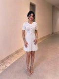 Sandro Button-Front Pleated Mini Dress