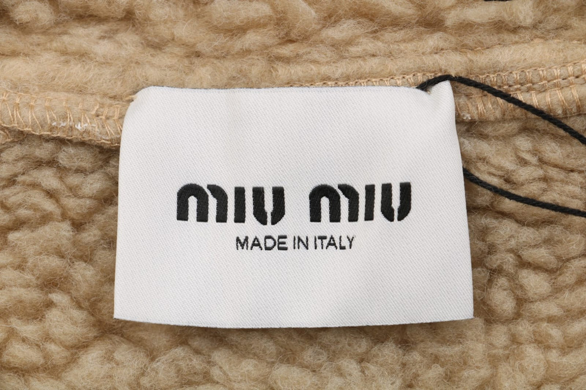 Miu Miu High-Collar Zip-Up Textured Jacket