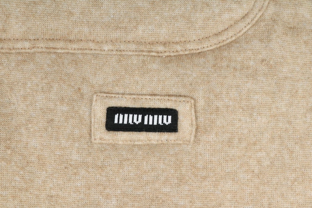 Miu Miu High-Collar Zip-Up Textured Jacket