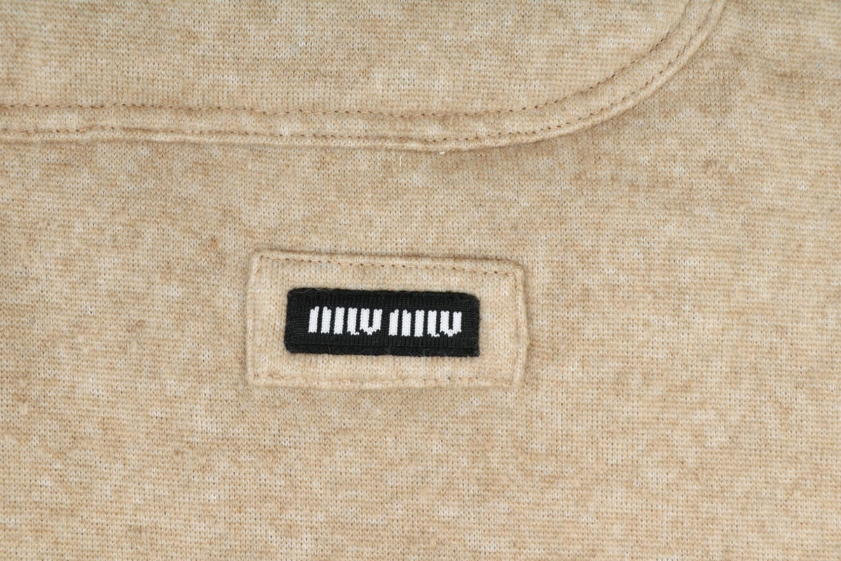 Miu Miu High-Collar Zip-Up Textured Jacket