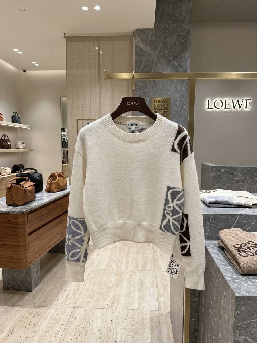LOEWE Anagram-Panel Crew-Neck Sweater