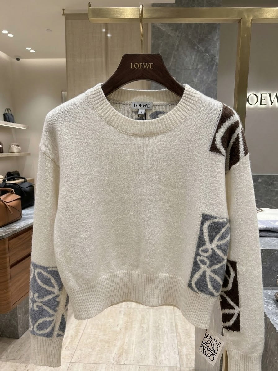 LOEWE Anagram-Panel Crew-Neck Sweater