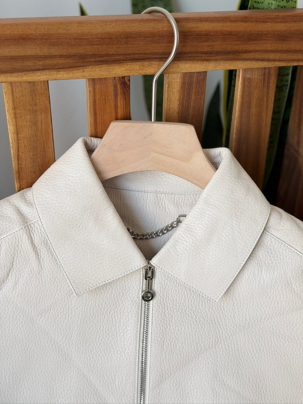 HERMES Textured Collared Zip-Front Jacket