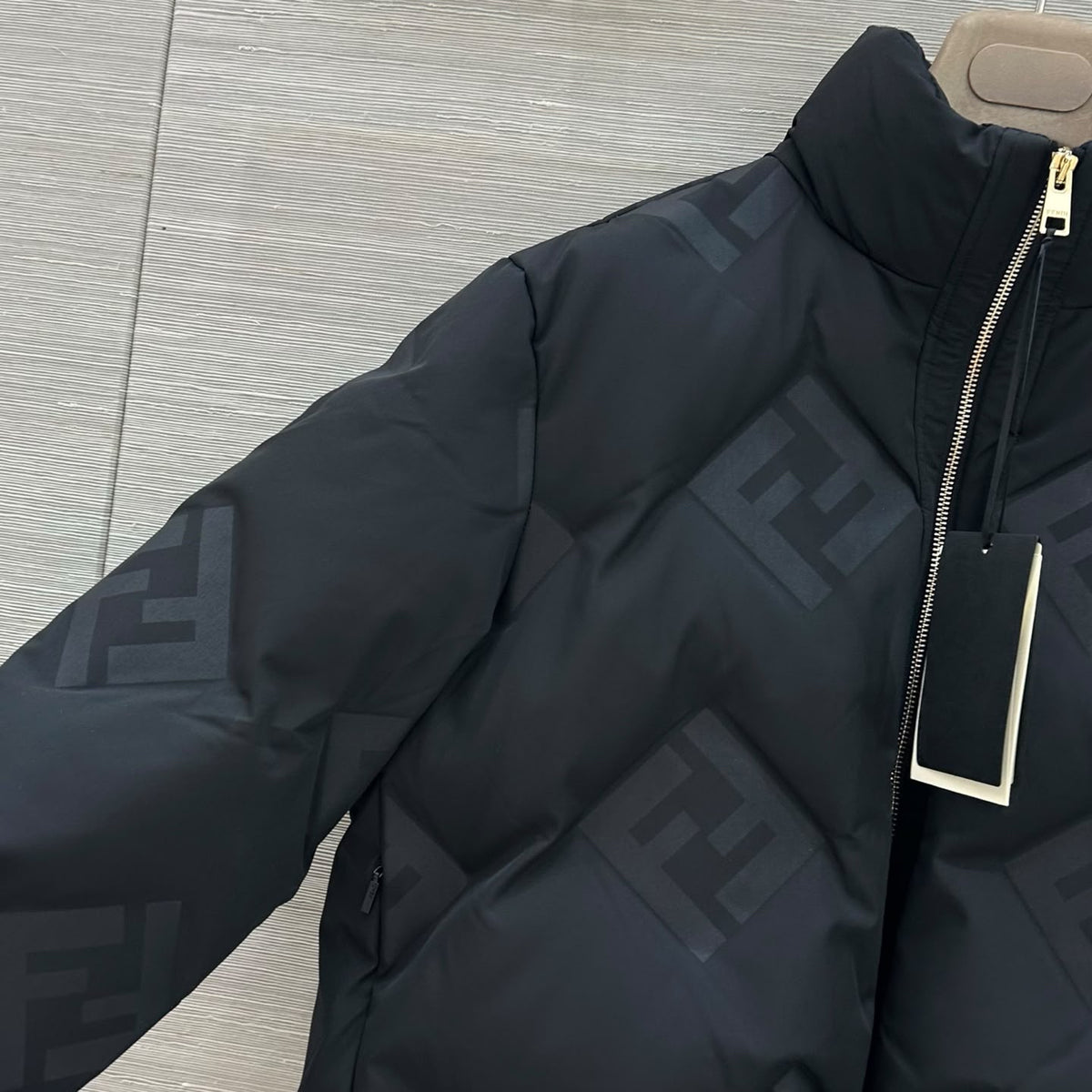 FENDI Tonal Monogram Quilted Zip Jacket