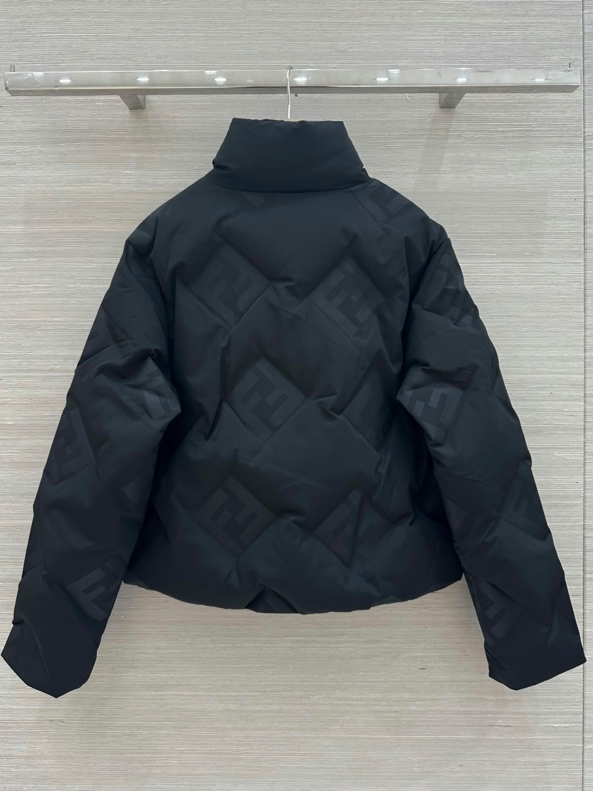 FENDI Tonal Monogram Quilted Zip Jacket